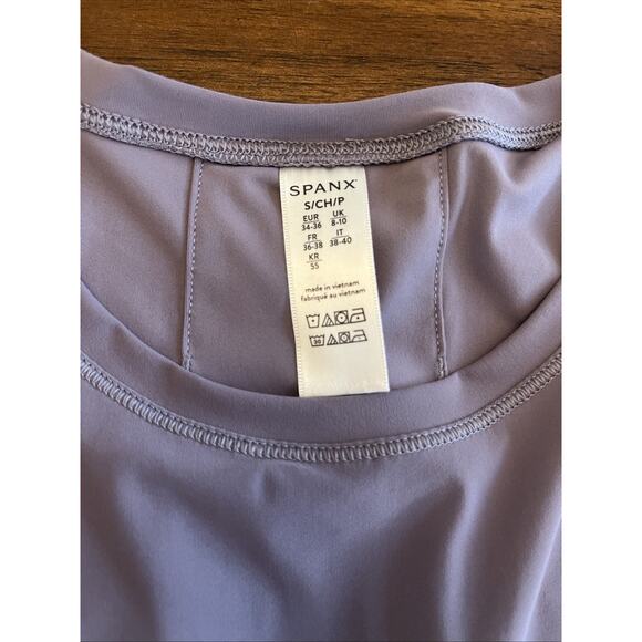 Spanx Sz S Go Lightly Got Ya Covered Tank Top, Satin Purple Athleisure Yoga Spa - Picture 3 of 7